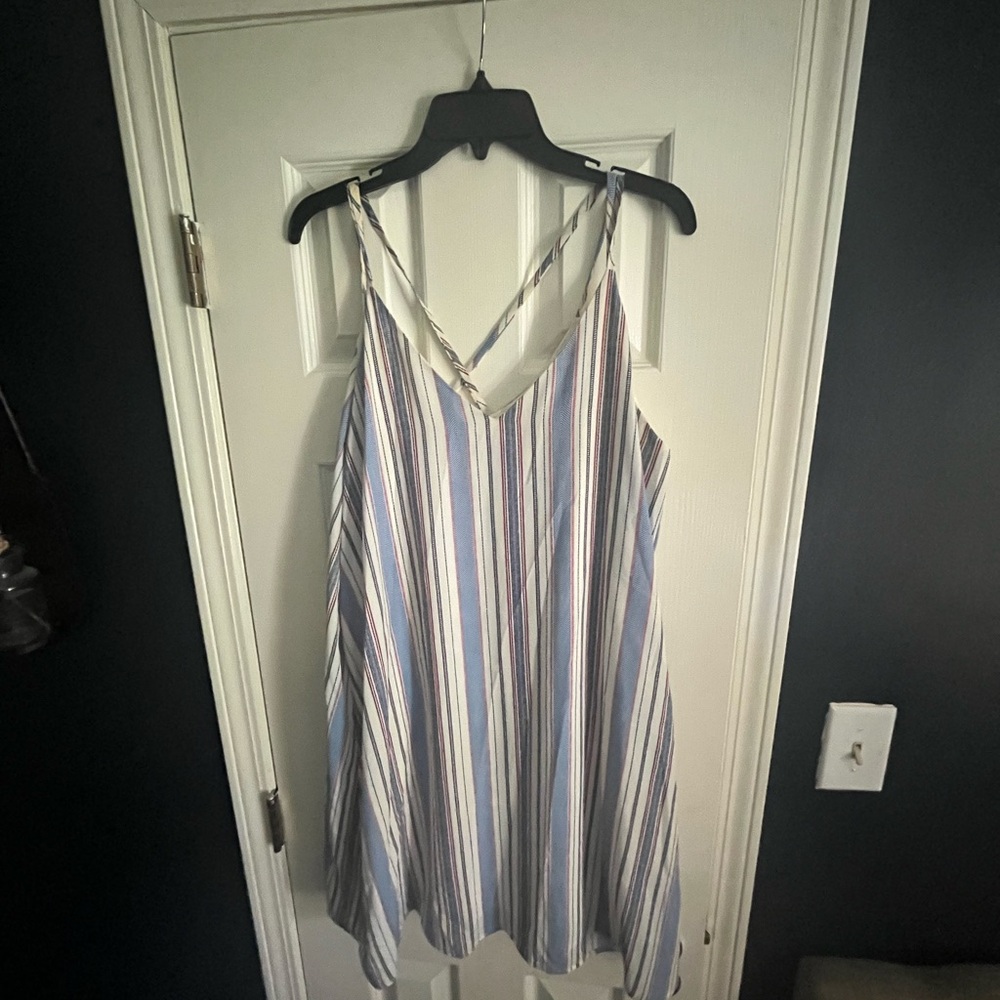 Xhilaration Blue, Red, White Stripes Sleeveless Dress